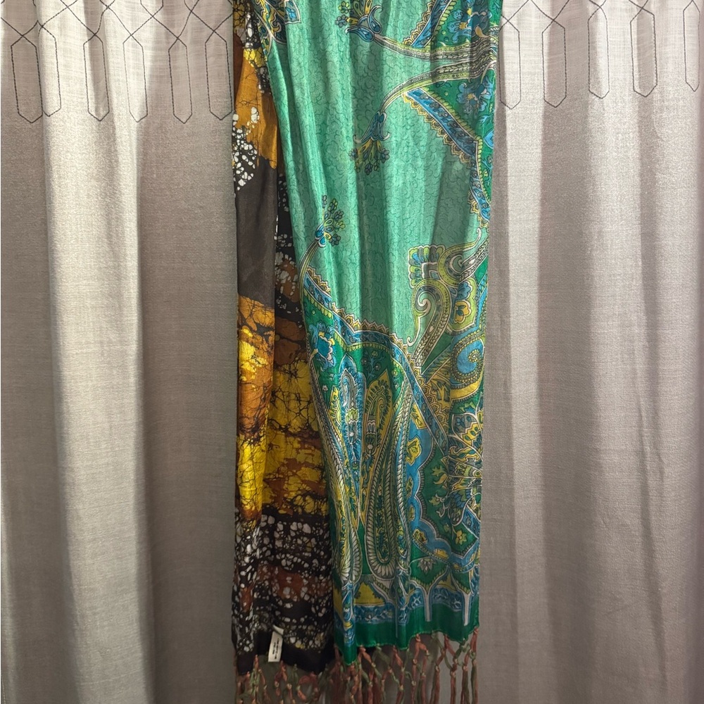 Lucky Brand Multicolor Paisley Scarf 100% silk